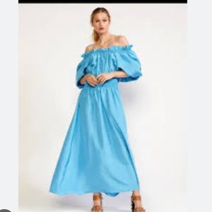 Cynthia Rowley Lena Silk dress size L In turquoise